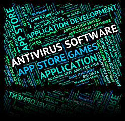 Image showing Antivirus Software Indicates Spyware Words And Unsecured