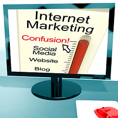 Image showing Internet Marketing Confusion Shows Online SEO Strategy