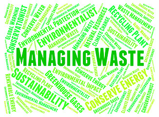 Image showing Managing Waste Indicates Words Word And Text