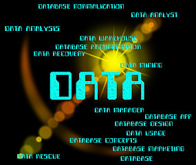 Image showing Data Word Indicates Text Info And Database