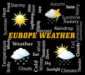 Image showing Europe Weather Shows Meteorological Forecasts And Forecasting