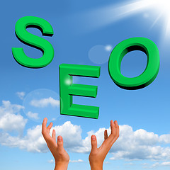 Image showing Catching Seo Word Representing Internet Optimization And Promoti