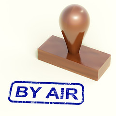 Image showing By Air Rubber Stamp Shows International Air Mail Delivery