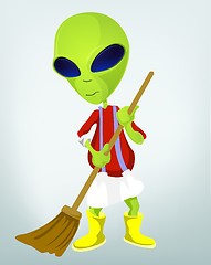 Image showing Funny Alien Cartoon Illustration