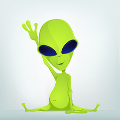 Image showing Funny Alien Cartoon Illustration