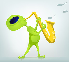 Image showing Funny Alien Cartoon Illustration