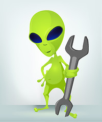 Image showing Funny Alien Cartoon Illustration