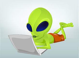 Image showing Funny Alien Cartoon Illustration