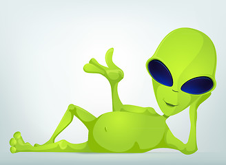 Image showing Funny Alien Cartoon Illustration