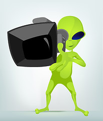 Image showing Funny Alien Cartoon Illustration