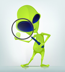 Image showing Funny Alien Cartoon Illustration