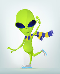 Image showing Funny Alien Cartoon Illustration