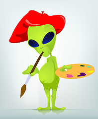 Image showing Funny Alien Cartoon Illustration