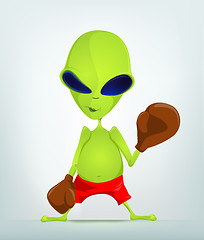 Image showing Funny Alien Cartoon Illustration