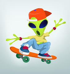 Image showing Funny Alien Cartoon Illustration