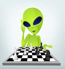 Image showing Funny Alien Cartoon Illustration