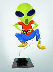 Image showing Funny Alien Cartoon Illustration