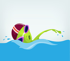 Image showing Funny Alien Cartoon Illustration