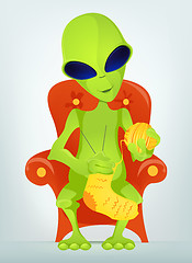 Image showing Funny Alien Cartoon Illustration