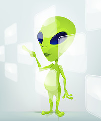 Image showing Funny Alien Cartoon Illustration