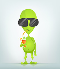 Image showing Funny Alien Cartoon Illustration