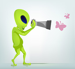 Image showing Funny Alien Cartoon Illustration