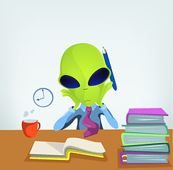 Image showing Funny Alien Cartoon Illustration