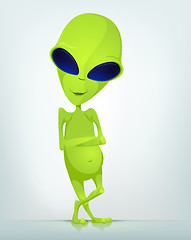 Image showing Funny Alien Cartoon Illustration