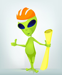 Image showing Funny Alien Cartoon Illustration