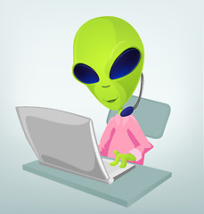 Image showing Funny Alien Cartoon Illustration