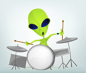 Image showing Funny Alien Cartoon Illustration