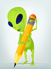 Image showing Funny Alien Cartoon Illustration