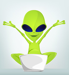 Image showing Funny Alien Cartoon Illustration