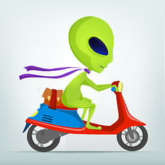 Image showing Funny Alien Cartoon Illustration