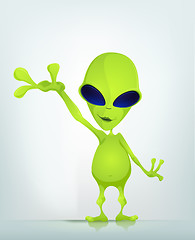 Image showing Funny Alien Cartoon Illustration