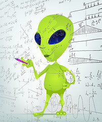 Image showing Funny Alien Cartoon Illustration