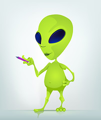 Image showing Funny Alien Cartoon Illustration