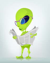 Image showing Funny Alien Cartoon Illustration