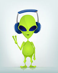 Image showing Funny Alien Cartoon Illustration