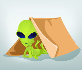 Image showing Funny Alien Cartoon Illustration