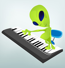 Image showing Funny Alien Cartoon Illustration