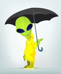 Image showing Funny Alien Cartoon Illustration