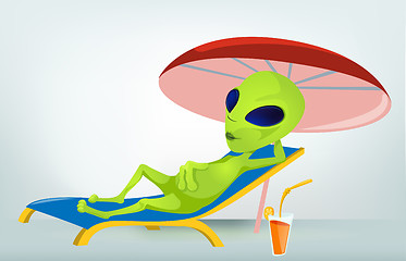 Image showing Funny Alien Cartoon Illustration