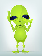 Image showing Funny Alien Cartoon Illustration