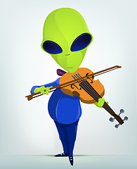 Image showing Funny Alien Cartoon Illustration