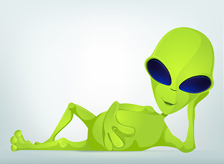 Image showing Funny Alien Cartoon Illustration