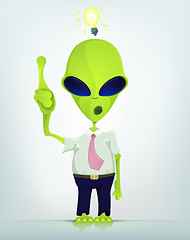 Image showing Funny Alien Cartoon Illustration