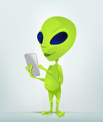 Image showing Funny Alien Cartoon Illustration