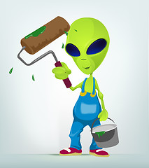 Image showing Funny Alien Cartoon Illustration