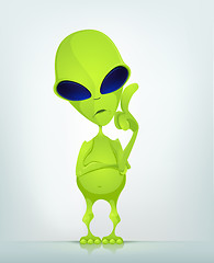 Image showing Funny Alien Cartoon Illustration